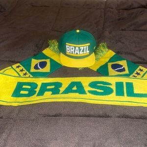BRAZIL NATIONAL SCARF. REP YOUR COUNTRY IN TIME FOR THE WORLD CUP. BUNDLE W/ HAT